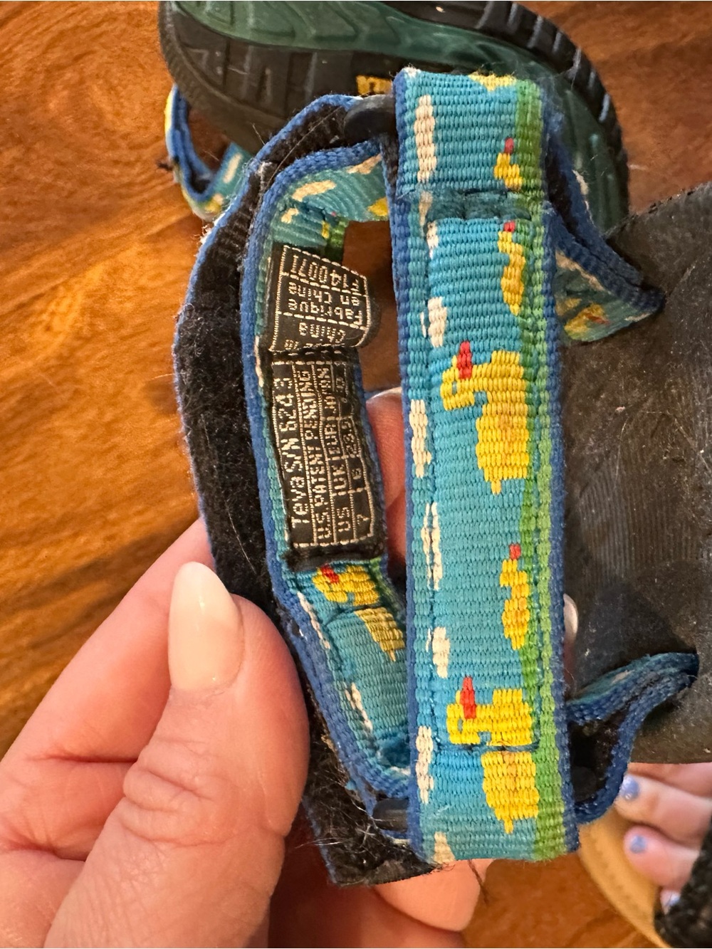 Teva Kids Blue Sandals with Yellow Duck Print - Picture 5 of 5